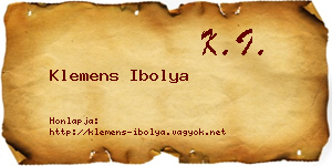 Klemens Ibolya névjegykártya